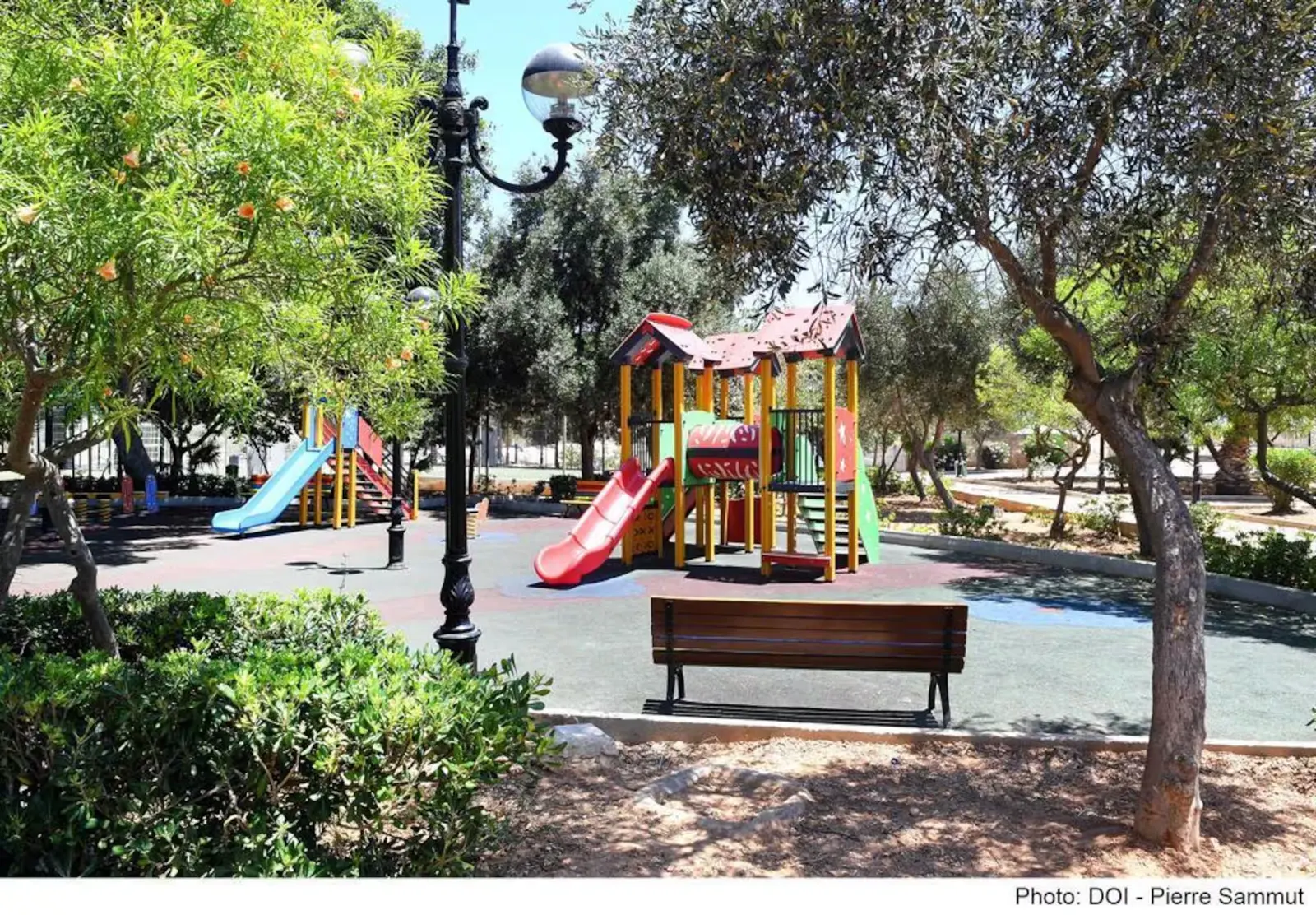 Shaded playground in a Floriana garden (photo: DOI – Pierre Sammut)